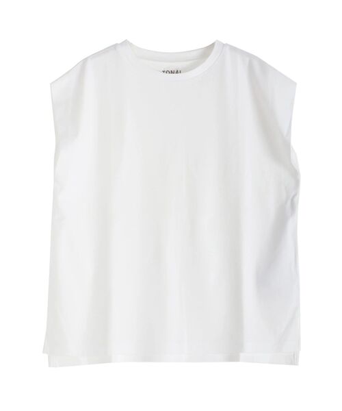 TONAL(トーナル)の「【Plax】ポリ乳酸スムースノースリカットソー(Tシャツ/カットソー・レディース・ライトブルー/ネイビー/オフホワイト・MEDIUM)」の15枚目の写真