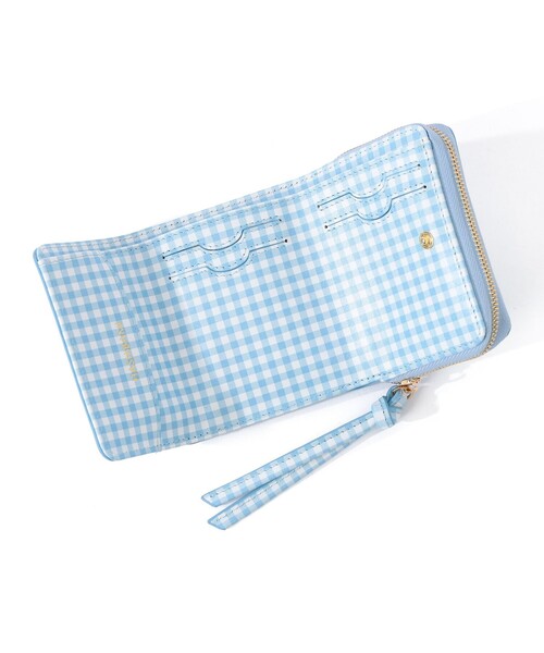 Ray BEAMS(レイビームス)の「【WEB限定】Hashibami / ギンガムチェック ウォレット(財布・レディース・ダークブラウン/サックスブルー・ONE SIZE)」の7枚目の写真