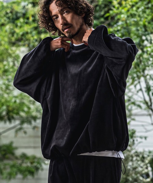 CAMBIO（カンビオ）の「mlt5749-Fleece Back Corduroy Look Jacquard Long Sleeve Pullover プルオーバー(A73026cmb)（Tシャツ/カットソー・メンズ・ベージュ/チャコール/ライトグレー/ブラック・L/M/S）」の2枚目の写真