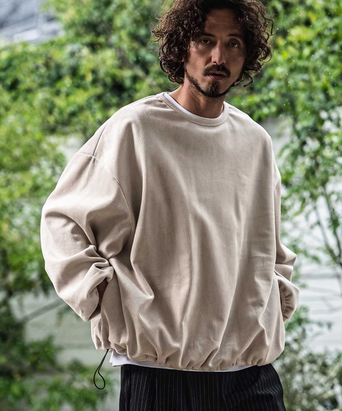 CAMBIO（カンビオ）の「mlt5749-Fleece Back Corduroy Look Jacquard Long Sleeve Pullover プルオーバー(A73026cmb)（Tシャツ/カットソー・メンズ・ベージュ/チャコール/ライトグレー/ブラック・L/M/S）」の14枚目の写真