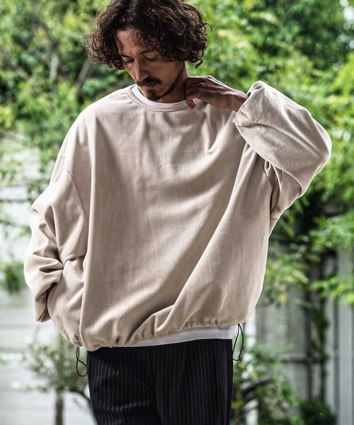 CAMBIO（カンビオ）の「mlt5749-Fleece Back Corduroy Look Jacquard Long Sleeve Pullover プルオーバー(A73026cmb)（Tシャツ/カットソー・メンズ・ベージュ/チャコール/ライトグレー/ブラック・L/M/S）」の15枚目の写真