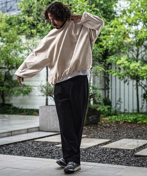 CAMBIO（カンビオ）の「mlt5749-Fleece Back Corduroy Look Jacquard Long Sleeve Pullover プルオーバー(A73026cmb)（Tシャツ/カットソー・メンズ・ベージュ/チャコール/ライトグレー/ブラック・L/M/S）」の16枚目の写真