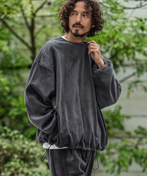 CAMBIO（カンビオ）の「mlt5749-Fleece Back Corduroy Look Jacquard Long Sleeve Pullover プルオーバー(A73026cmb)（Tシャツ/カットソー・メンズ・ベージュ/チャコール/ライトグレー/ブラック・L/M/S）」の22枚目の写真
