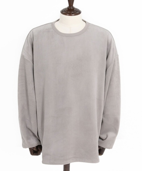 CAMBIO（カンビオ）の「mlt5749-Fleece Back Corduroy Look Jacquard Long Sleeve Pullover プルオーバー(A73026cmb)（Tシャツ/カットソー・メンズ・ベージュ/チャコール/ライトグレー/ブラック・L/M/S）」の5枚目の写真