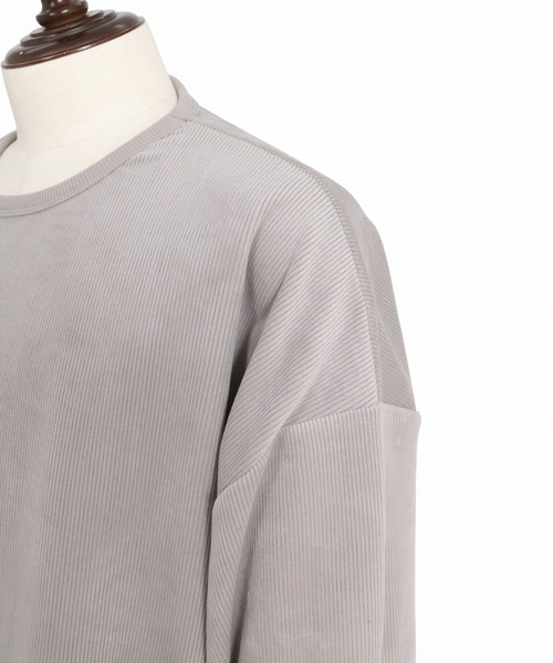 CAMBIO（カンビオ）の「mlt5749-Fleece Back Corduroy Look Jacquard Long Sleeve Pullover プルオーバー(A73026cmb)（Tシャツ/カットソー・メンズ・ベージュ/チャコール/ライトグレー/ブラック・L/M/S）」の8枚目の写真