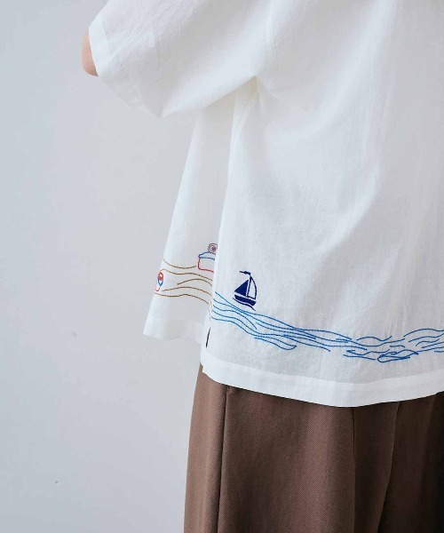 MEDE19F（メデジュウキュウ）の「ＭＥＤＥ１９Ｆ　〈ＭＡＤＥ　ＩＮ　ＩＮＤＩＡ　ＣＯＬＬＥＣＴＩＯＮ〉バカンス刺繍開衿シャツ〈オフホワイト〉（シャツ/ブラウス・レディース・ホワイト系その他・2）」の10枚目の写真