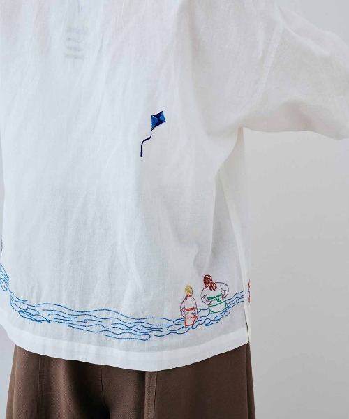 MEDE19F（メデジュウキュウ）の「ＭＥＤＥ１９Ｆ　〈ＭＡＤＥ　ＩＮ　ＩＮＤＩＡ　ＣＯＬＬＥＣＴＩＯＮ〉バカンス刺繍開衿シャツ〈オフホワイト〉（シャツ/ブラウス・レディース・ホワイト系その他・2）」の11枚目の写真