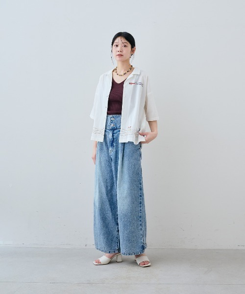 MEDE19F（メデジュウキュウ）の「ＭＥＤＥ１９Ｆ　〈ＭＡＤＥ　ＩＮ　ＩＮＤＩＡ　ＣＯＬＬＥＣＴＩＯＮ〉バカンス刺繍開衿シャツ〈オフホワイト〉（シャツ/ブラウス・レディース・ホワイト系その他・2）」の4枚目の写真