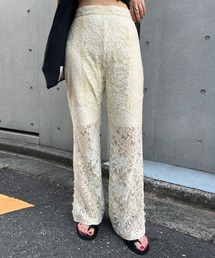 Ameri（アメリ）の「MEDI TEXTURE MIX LACE SEMI FLARE PANTS（その他パンツ）」