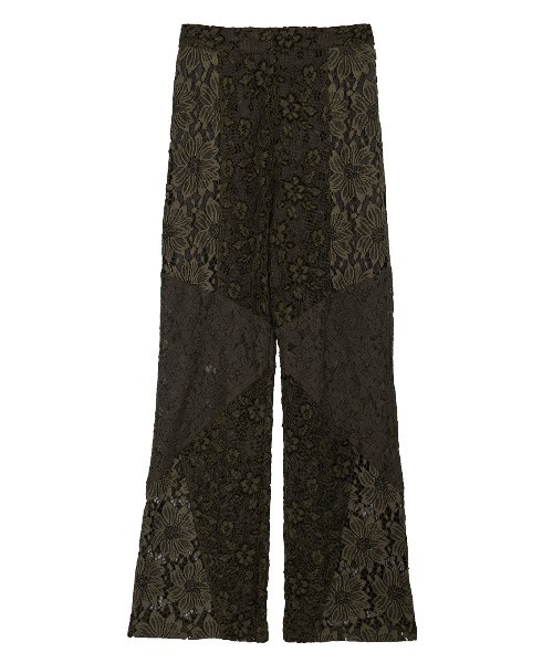 Ameri(アメリ)の「MEDI TEXTURE MIX LACE SEMI FLARE PANTS(その他パンツ・レディース・ブラック/アイボリー/カーキ・SMALL/MEDIUM)」の13枚目の写真