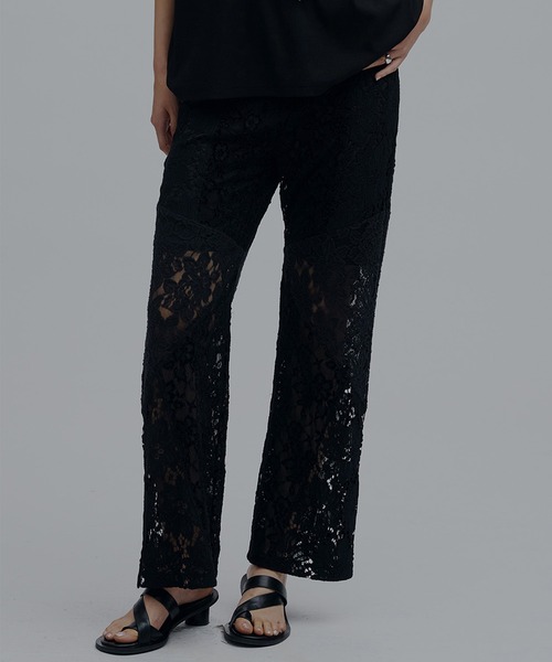 Ameri(アメリ)の「MEDI TEXTURE MIX LACE SEMI FLARE PANTS(その他パンツ・レディース・ブラック/アイボリー/カーキ・SMALL/MEDIUM)」の19枚目の写真