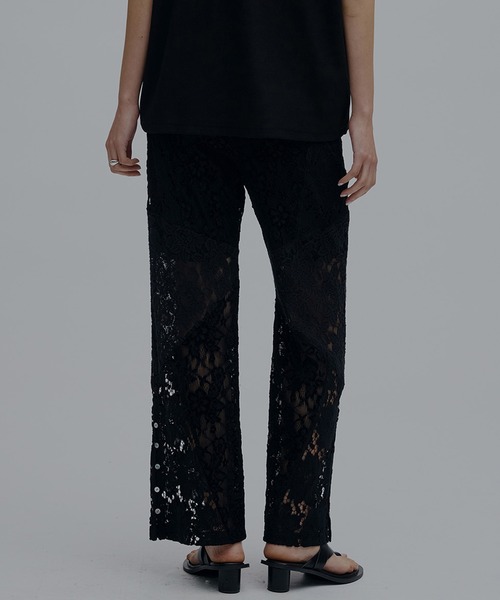 Ameri(アメリ)の「MEDI TEXTURE MIX LACE SEMI FLARE PANTS(その他パンツ・レディース・ブラック/アイボリー/カーキ・SMALL/MEDIUM)」の18枚目の写真