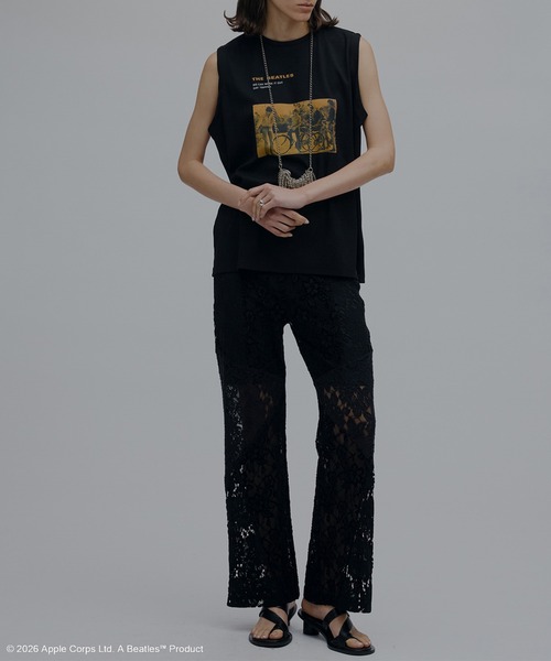 Ameri(アメリ)の「MEDI TEXTURE MIX LACE SEMI FLARE PANTS(その他パンツ・レディース・ブラック/アイボリー/カーキ・SMALL/MEDIUM)」の17枚目の写真