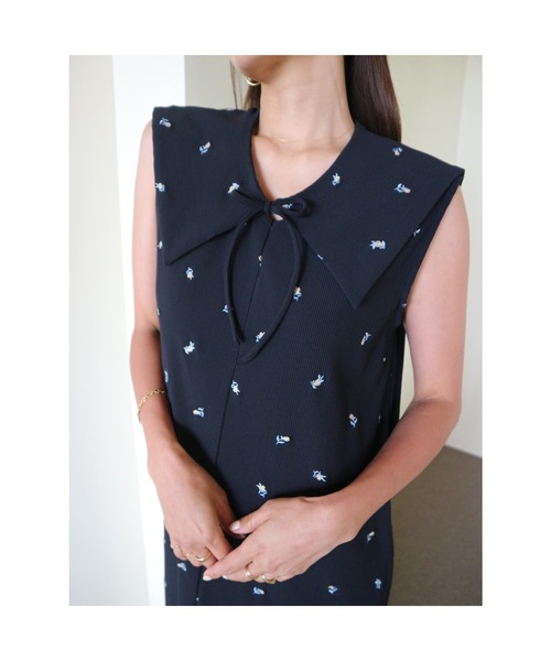 TRUNC(トランクエイティーエイト)の「Smooth Rib Embroidery Dress / スムースリブエンブロイダリードレス(ワンピース・レディース・ブラック/アイボリー・FREE)」の21枚目の写真
