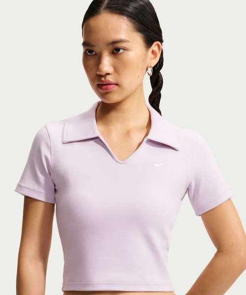 Nike Sportswear женская облегающая укороченная поло Tight Cropped Polo IO2730‑583 Bleached Lilac