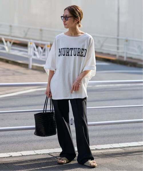 FRAMeWORK(フレームワーク)の「≪WEB限定 / 追加≫ハーフスリーブロゴTEE 4(Tシャツ/カットソー・レディース・ホワイト/ブラウン・FREE)」の3枚目の写真