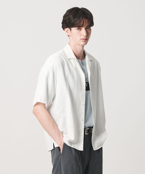 BEAUTY&YOUTH UNITED ARROWS(ビューティーアンドユースユナイテッドアローズ)の「ライト ツイードライク オープンカラー シャツ GRANDE TAPERD型(シャツ/ブラウス・メンズ・ブラック/ホワイト・XL/M/S/L)」の1枚目の写真