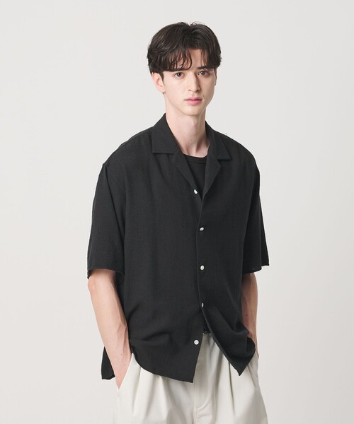 BEAUTY&YOUTH UNITED ARROWS(ビューティーアンドユースユナイテッドアローズ)の「ライト ツイードライク オープンカラー シャツ GRANDE TAPERD型(シャツ/ブラウス・メンズ・ブラック/ホワイト・XL/M/S/L)」の2枚目の写真