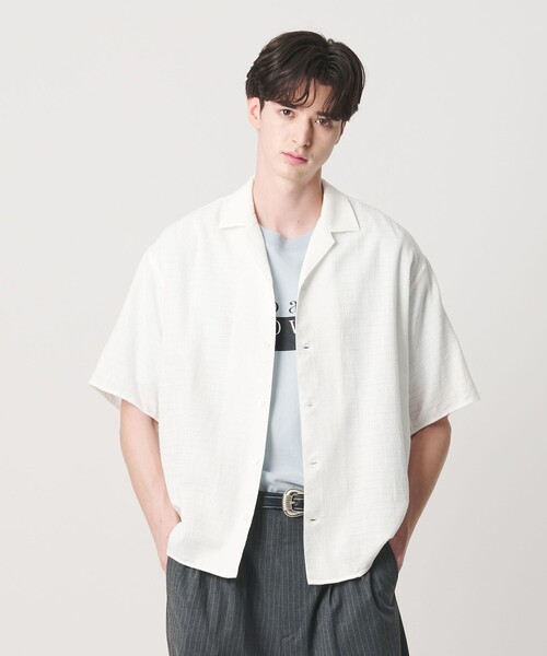 BEAUTY&YOUTH UNITED ARROWS(ビューティーアンドユースユナイテッドアローズ)の「ライト ツイードライク オープンカラー シャツ GRANDE TAPERD型(シャツ/ブラウス・メンズ・ブラック/ホワイト・XL/M/S/L)」の21枚目の写真