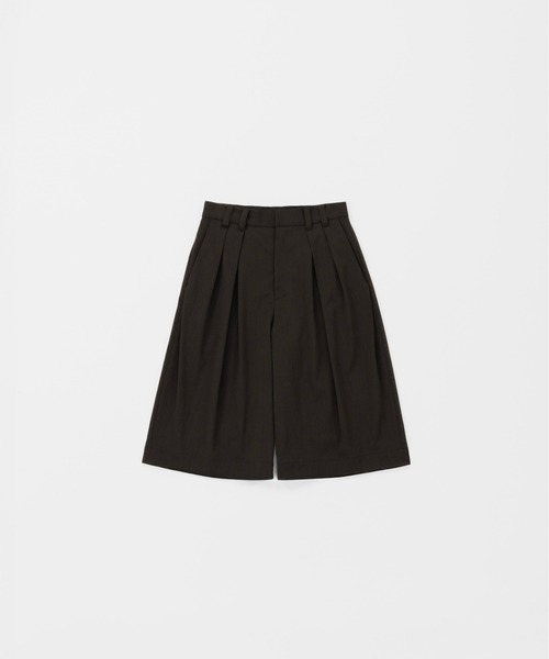 LAPIIS(ラピス)の「MISTO GABARDINE 4TUCK WIDE SHORT TROUSERS(Tシャツ/カットソー・メンズ・ダークブラウン/ブラック・M/L)」の1枚目の写真