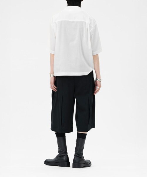 LAPIIS(ラピス)の「MISTO GABARDINE 4TUCK WIDE SHORT TROUSERS(スラックス・メンズ・ダークブラウン/ブラック・M/L)」の8枚目の写真