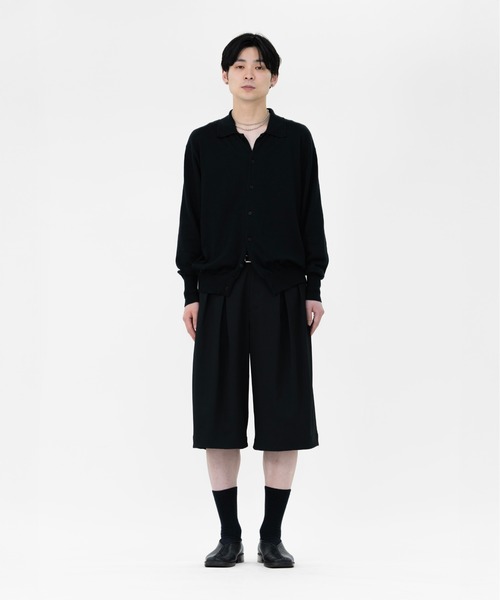LAPIIS(ラピス)の「MISTO GABARDINE 4TUCK WIDE SHORT TROUSERS(スラックス・メンズ・ダークブラウン/ブラック・M/L)」の15枚目の写真