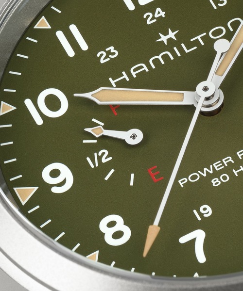 HAMILTON（ハミルトン）の「HAMILTON [ハミルトン] 腕時計 Khaki Field （カーキ フィールド） Power Reserve メカニカル 機械式 40MM グリーン×シルバー（アナログ腕時計・メンズ・グリーン・FREE）」の5枚目の写真