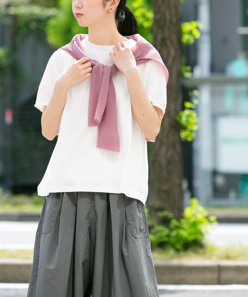 EKAL（エカル）の「『UR TECH ひやサラクール』サイドパネルTシャツ（Tシャツ/カットソー・レディース・ホワイト/ブラック/レッド系その他・ONE）」の6枚目の写真
