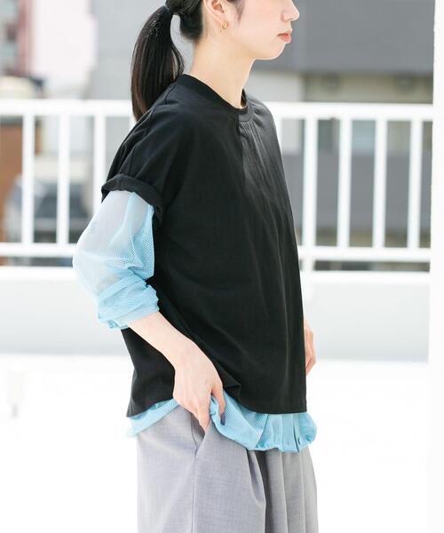 EKAL（エカル）の「『UR TECH ひやサラクール』サイドパネルTシャツ（Tシャツ/カットソー・レディース・ホワイト/ブラック/レッド系その他・ONE）」の18枚目の写真