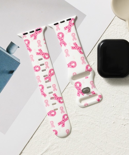 emonique(エモニーク)の「シリコン製 リボン柄 ハート柄 アップルウォッチバンド Apple Watch バンド【38mm/40mm/41mm 対応】(デジタル腕時計・レディース・ピンク/ローズ/C/ブルー/B/ブラック/D/A・38)」の15枚目の写真