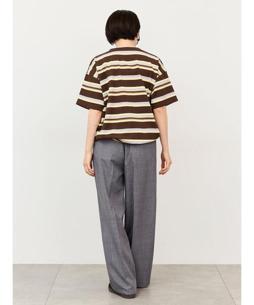 Samansa Mos2(サマンサ モスモス)の「ボーダーヘンリーネックカットソー(Tシャツ/カットソー・レディース・サックスブルー/アイボリー/ブラウン・F)」の17枚目の写真
