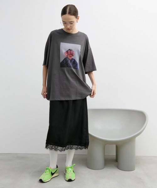 Auntie Rosa Holiday(アンティローザホリデー)の「グラフィックフォトTEE(Tシャツ/カットソー・レディース・オフホワイト/ブルー/グレー・FREE)」の18枚目の写真