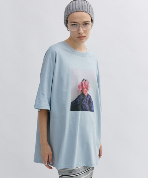 Auntie Rosa Holiday(アンティローザホリデー)の「グラフィックフォトTEE(Tシャツ/カットソー・レディース・オフホワイト/ブルー/グレー・FREE)」の5枚目の写真