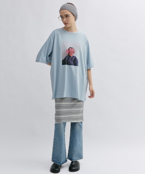 Auntie Rosa Holiday(アンティローザホリデー)の「グラフィックフォトTEE(Tシャツ/カットソー・レディース・オフホワイト/ブルー/グレー・FREE)」の8枚目の写真