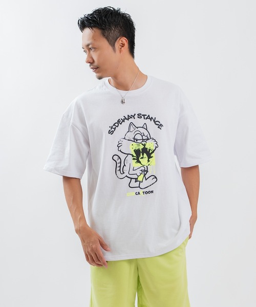 SIDEWAY STANCE（サイドウェイスタンス）の「【SIDEWAY STANCE】プリント  半袖Tシャツ（Tシャツ/カットソー・メンズ・ホワイト/ホワイト系/ライトグレー系/ブラック系/ブラック/ダークブルー/ブラック系1/ライトグレー系1/ホワイト系1・MEDIUM/SMALL/X-LARGE/LARGE）」の2枚目の写真