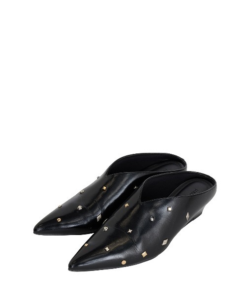 Ameri（アメリ）の「POINTED TOE WEDGE SOLE MULES（サンダル・レディース・ブラック/マルチ・LARGE/MEDIUM/SMALL）」の7枚目の写真