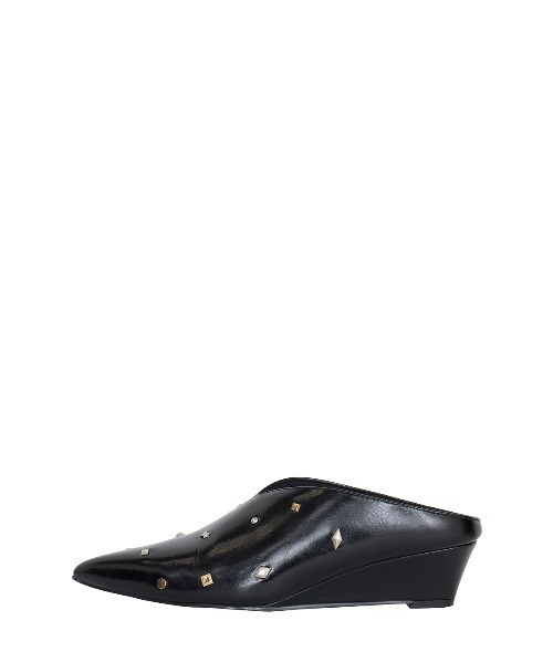 Ameri（アメリ）の「POINTED TOE WEDGE SOLE MULES（サンダル・レディース・ブラック/マルチ・LARGE/MEDIUM/SMALL）」の8枚目の写真