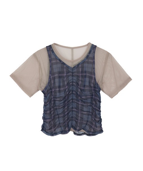 ELCHELE(エルチェレ)の「FILMY SHIRRING TOP(Tシャツ/カットソー・レディース・ライトグレー/ベージュ・FREE)」の21枚目の写真