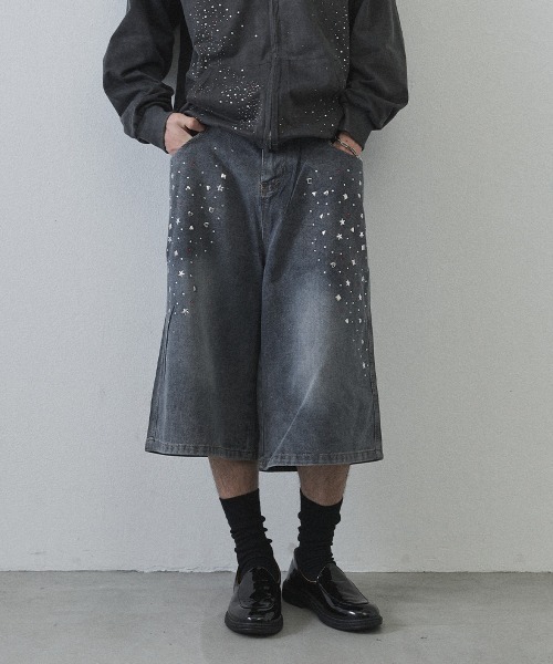 Shoowtime(ショウタイム)の「Rhinestone Baggy Denim Shorts / ラインストーンバギーデニムショーツ(デニムパンツ・メンズ・ライトブルー・MEDIUM/LARGE/X-LARGE)」の16枚目の写真