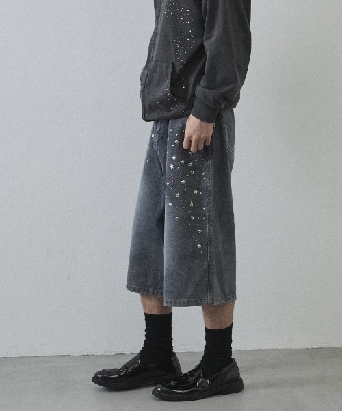 Shoowtime(ショウタイム)の「Rhinestone Baggy Denim Shorts / ラインストーンバギーデニムショーツ(デニムパンツ・メンズ・ライトブルー・MEDIUM/LARGE/X-LARGE)」の22枚目の写真