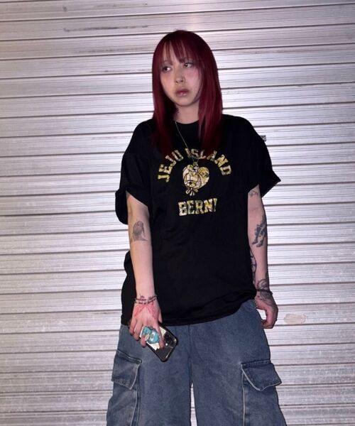 BERNI(ベルニ)の「ジェジュエンブレムグラフィック半袖Tシャツ(ブラック)(Tシャツ/カットソー・レディース・その他・SMALL/MEDIUM/LARGE/X-LARGE/2XL)」の7枚目の写真