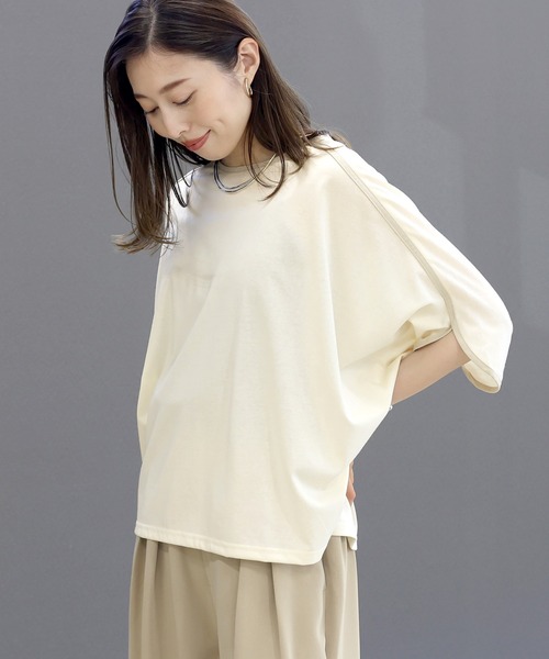 Aletta vita(アレッタビータ)の「機能素材T/C天竺ドルマンプルオーバー(Tシャツ/カットソー・レディース・チャコール/アイボリー・FREE)」の17枚目の写真