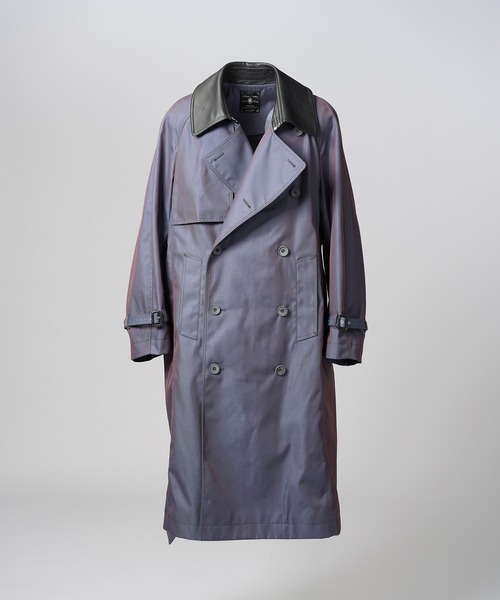 MAISON SPECIAL(メゾンスペシャル)の「《UNISEX》120/2/2 Suvin Cotton Gabardine Prime-Over Leather Collar Trench Coat/スビンコットンギャバジンプライムオーバー衿レザートレンチコート【MAISON SPECIAL/メゾンスペシャル】■セットアップ対応■(トレンチコート・メンズ・ブルー/ブラック/チャコールグレー/カーキ・0/2/1)」の21枚目の写真