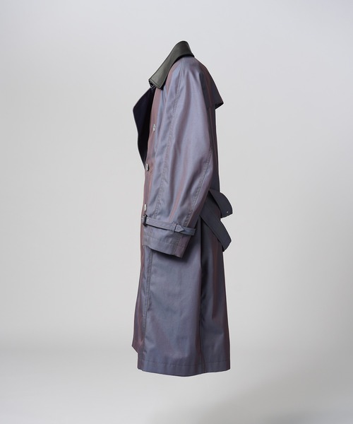 MAISON SPECIAL(メゾンスペシャル)の「《UNISEX》120/2/2 Suvin Cotton Gabardine Prime-Over Leather Collar Trench Coat/スビンコットンギャバジンプライムオーバー衿レザートレンチコート【MAISON SPECIAL/メゾンスペシャル】■セットアップ対応■(トレンチコート・メンズ・ブルー/ブラック/チャコールグレー/カーキ・0/2/1)」の22枚目の写真