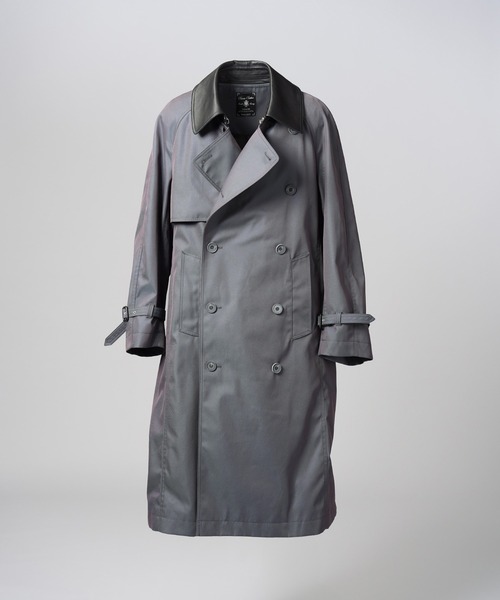 MAISON SPECIAL(メゾンスペシャル)の「《UNISEX》120/2/2 Suvin Cotton Gabardine Prime-Over Leather Collar Trench Coat/スビンコットンギャバジンプライムオーバー衿レザートレンチコート【MAISON SPECIAL/メゾンスペシャル】■セットアップ対応■(トレンチコート・メンズ・ブルー/ブラック/チャコールグレー/カーキ・0/2/1)」の19枚目の写真