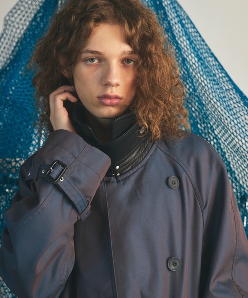 MAISON SPECIAL(メゾンスペシャル)の「《UNISEX》120/2/2 Suvin Cotton Gabardine Prime-Over Leather Collar Trench Coat/スビンコットンギャバジンプライムオーバー衿レザートレンチコート【MAISON SPECIAL/メゾンスペシャル】■セットアップ対応■(トレンチコート・メンズ・ブルー/ブラック/チャコールグレー/カーキ・0/2/1)」の18枚目の写真
