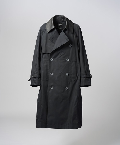 MAISON SPECIAL(メゾンスペシャル)の「《UNISEX》120/2/2 Suvin Cotton Gabardine Prime-Over Leather Collar Trench Coat/スビンコットンギャバジンプライムオーバー衿レザートレンチコート【MAISON SPECIAL/メゾンスペシャル】■セットアップ対応■(トレンチコート・メンズ・ブルー/ブラック/チャコールグレー/カーキ・0/2/1)」の20枚目の写真