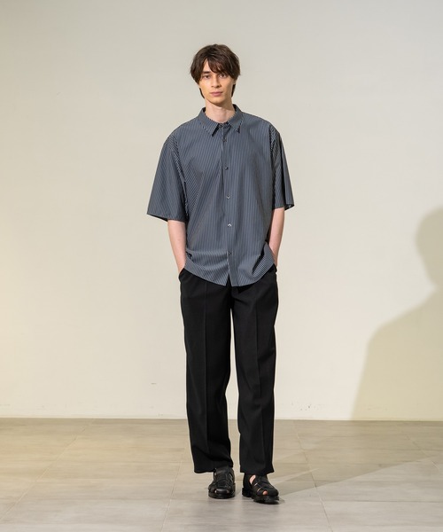 CITY TOKYO(シティトウキョウ)の「【CITY TOKYO/シティートーキョー】Cool-flex ワイドトラウザーズ(スラックス・メンズ・カーキ/ブラック・1/2/3)」の6枚目の写真