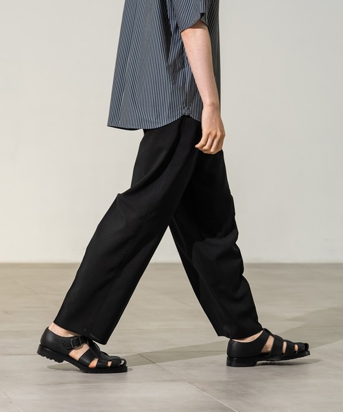 CITY TOKYO(シティトウキョウ)の「【CITY TOKYO/シティートーキョー】Cool-flex ワイドトラウザーズ(スラックス・メンズ・カーキ/ブラック・1/2/3)」の4枚目の写真