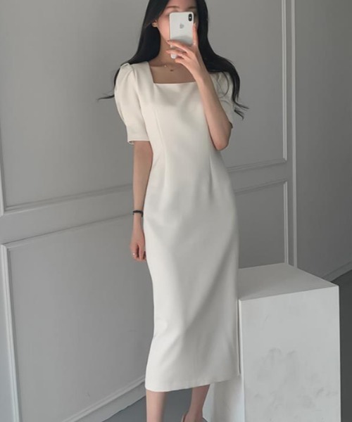 semplice（センプリチェ）の「ワンピース【韓国ファッション】（ワンピース・レディース・ホワイト/ブルー・F）」の5枚目の写真